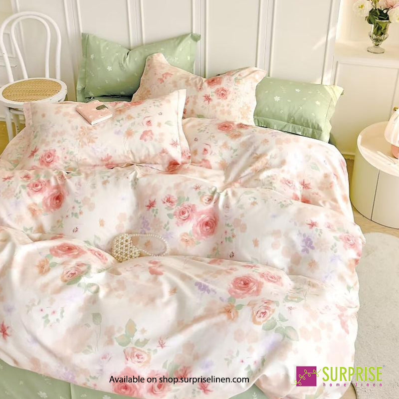 Surprise Home - Hues Pastel Rose Reverie Bedsheet Set