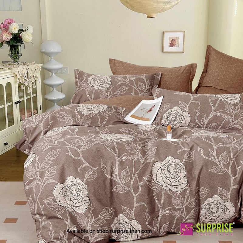 Surprise Home - Hues Mocha Rose Silhouette Bedsheet Set