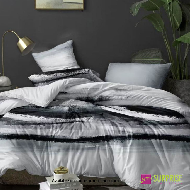 Surprise Home - Essenze Luxe Collection Dune Ombre Digital 100% Cotton 3 Pcs Bedsheet Set (Warm Taupe)