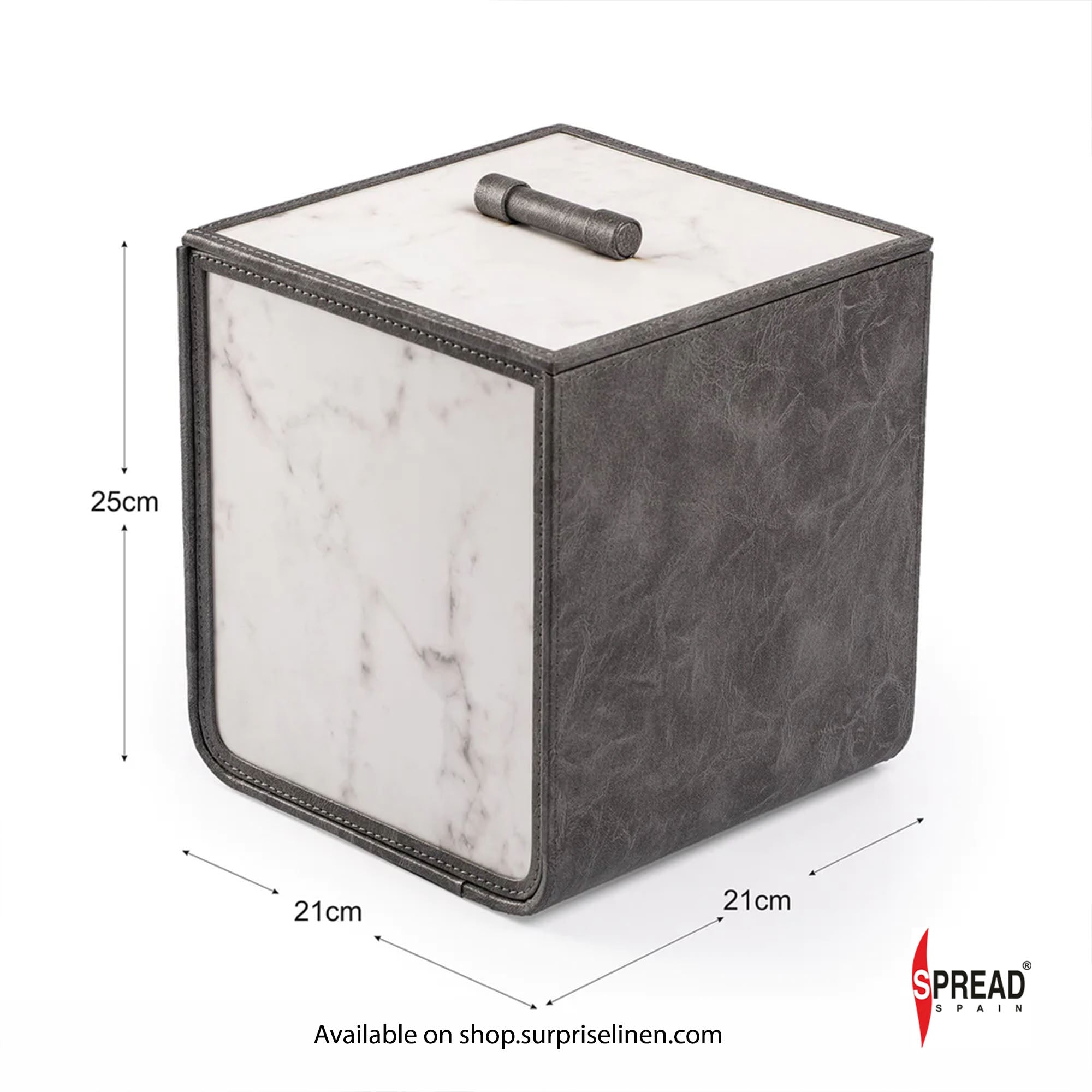 Spread Spain - Marble Satvario Collection Dustbin (White Carrara)