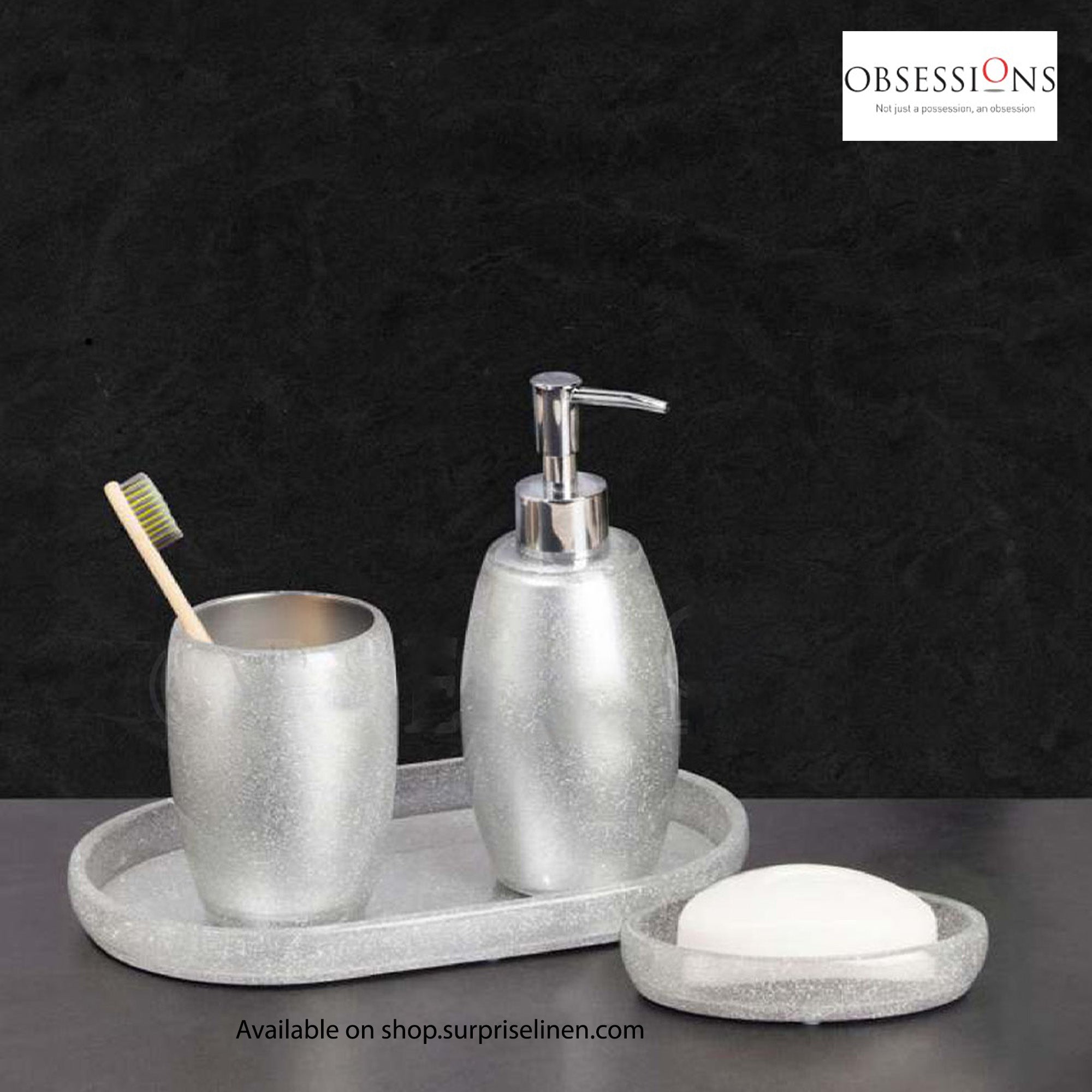 Obsessions - Arsh Collection 4 Pcs Bath Set (Silver)