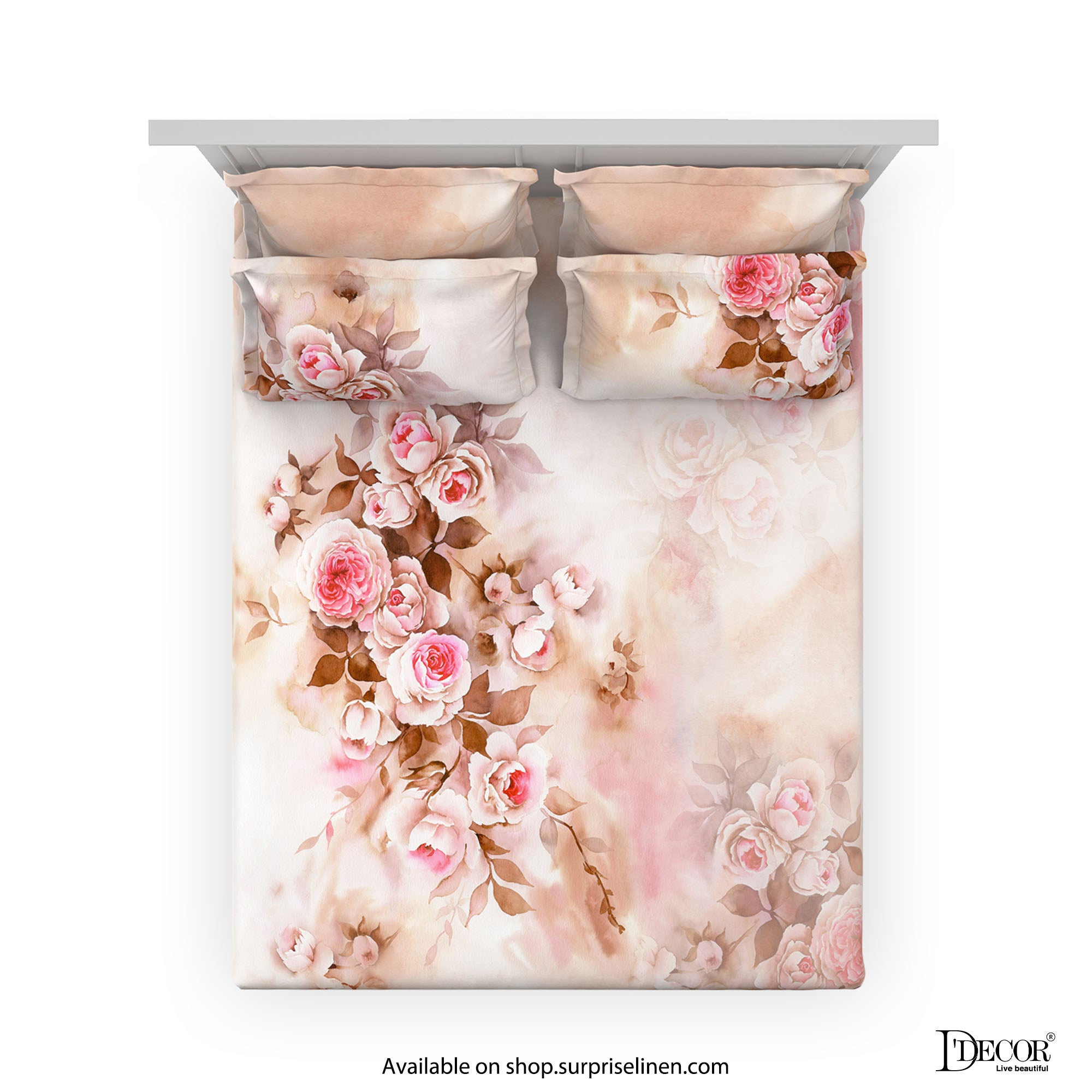 D'Decor - Fleur Collection Pink Charm Bed Sheet Set