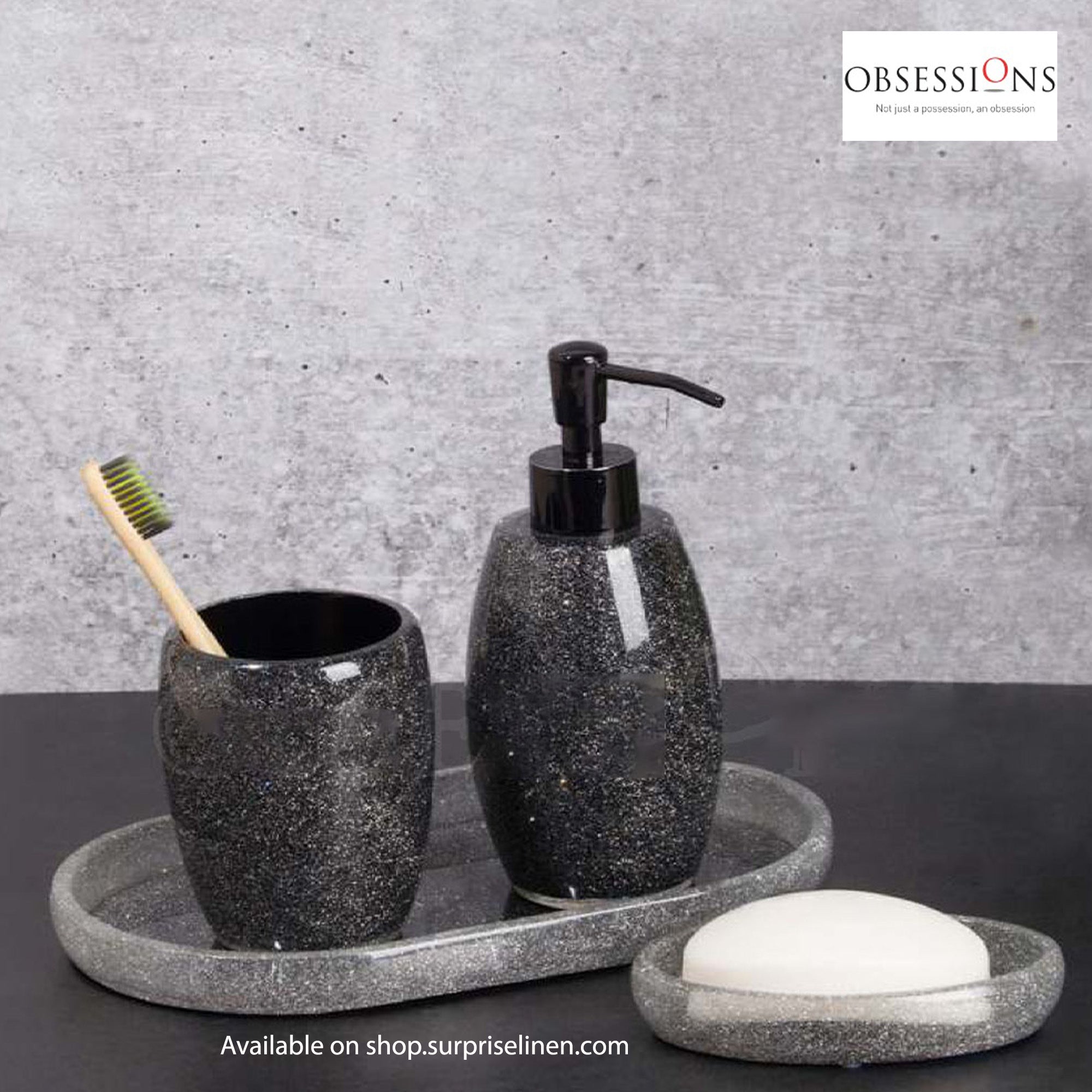 Obsessions - Arsh Collection 4 Pcs Bath Set (Charcoal)