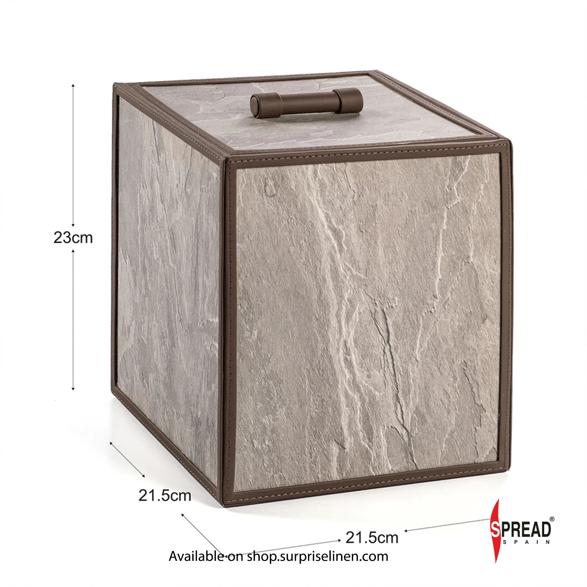 Spread Spain - Marble Satvario Collection Dustbin (Grey Emperador)