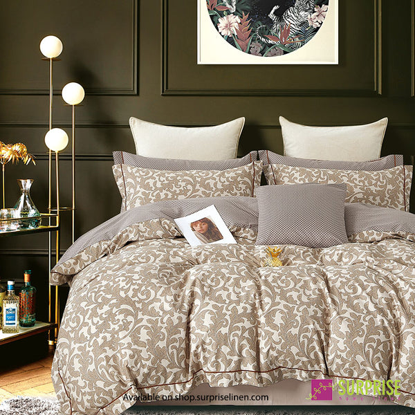 Luxury Essentials By Surprise Home - Decor Collection 400TC Organic Cotton 3 Pcs Super King Size Bedsheet (Buff)