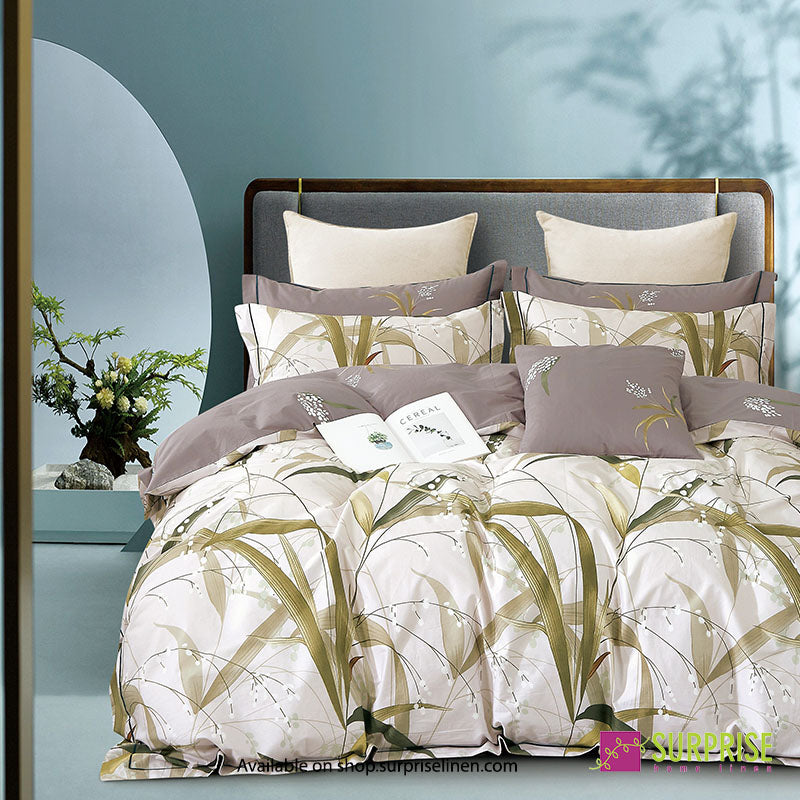Luxury Essentials By Surprise Home - Decor Collection 400TC Organic Cotton 3 Pcs Super King Size Bedsheet (Linen)
