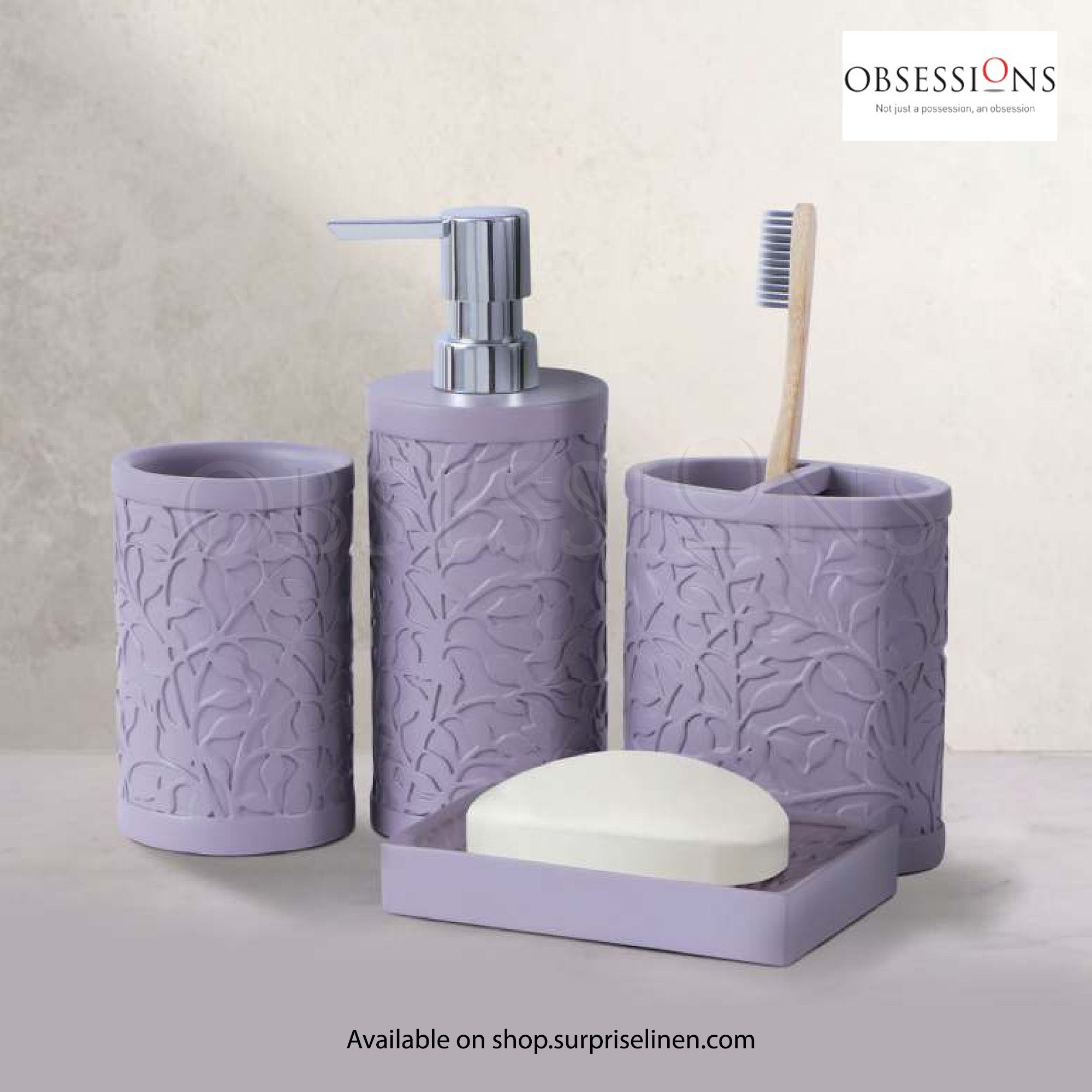 Obsessions - Alvina Collection Luxury Bathroom Accessory Set (Purple)