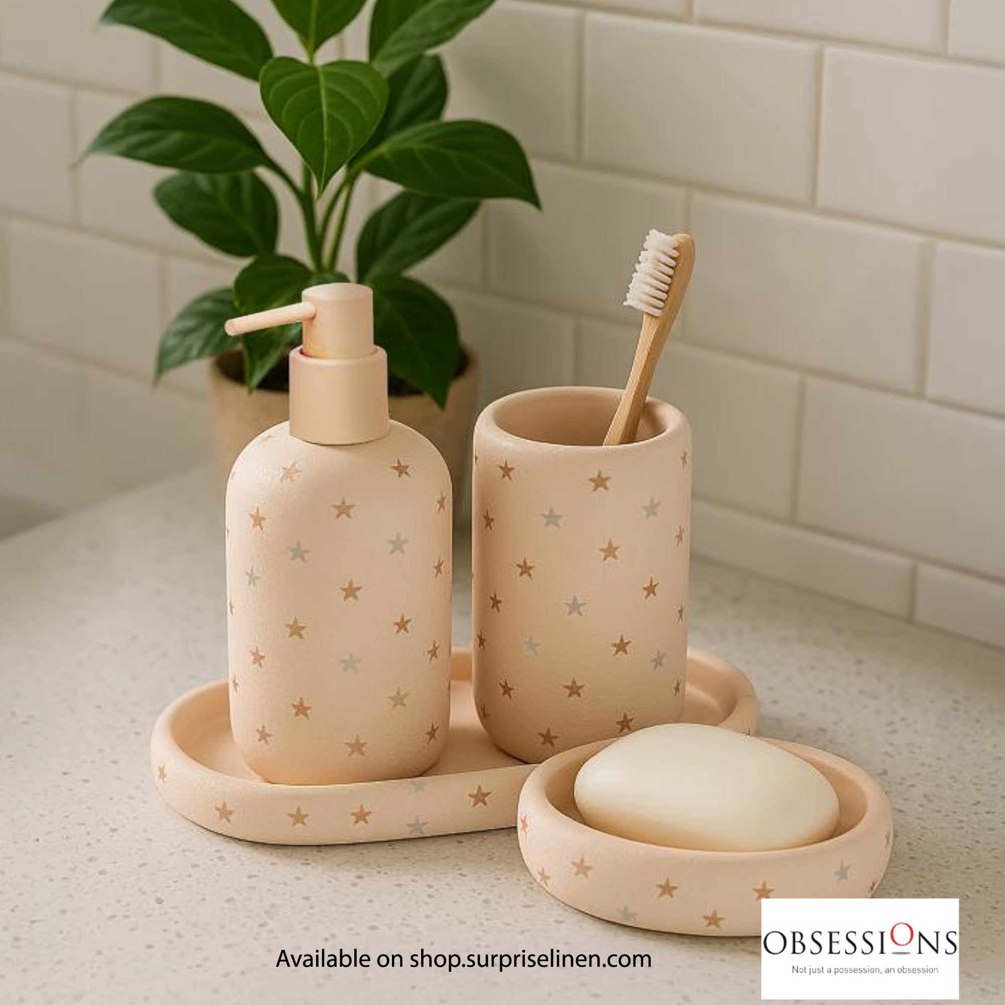 Obsessions - Spaze Collection Luxury Bathroom Accessory Set (Pink)