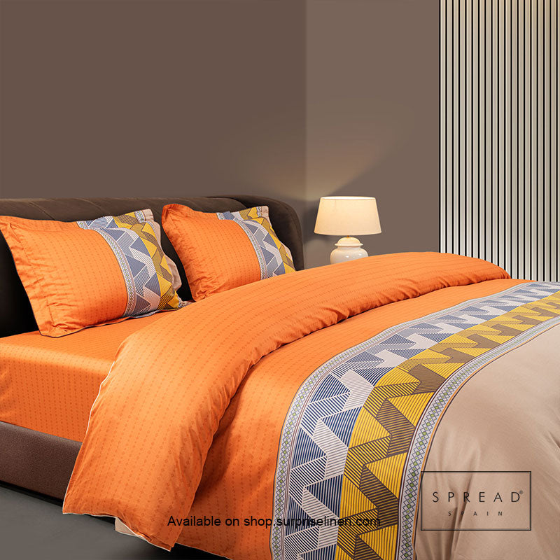 Spread Spain - Spring Summer Collection 500 Thread Count Cotton 3 Pcs Bedsheet Set (Orange)