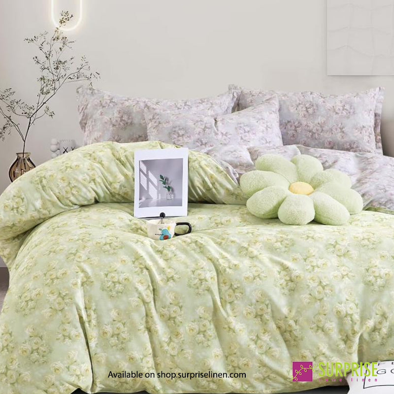 Surprise Home - Fresco Collection Mint Meadow 100% Cotton 3 Pcs Bedsheet Set (Pale Green)