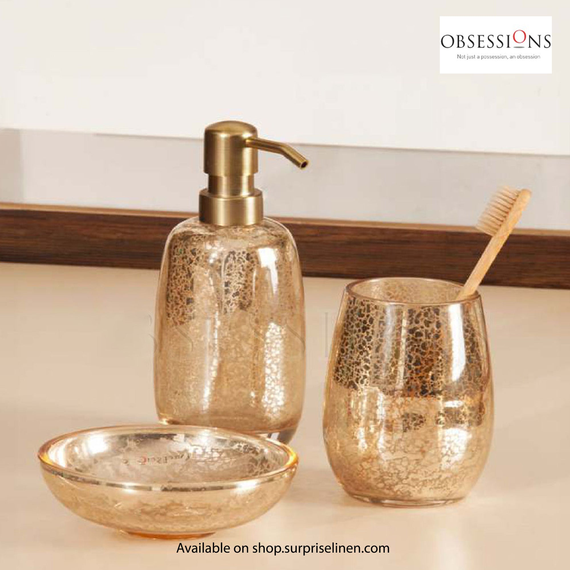 Obsessions - Prism Collection 3 Pcs Bath Set (Gold)