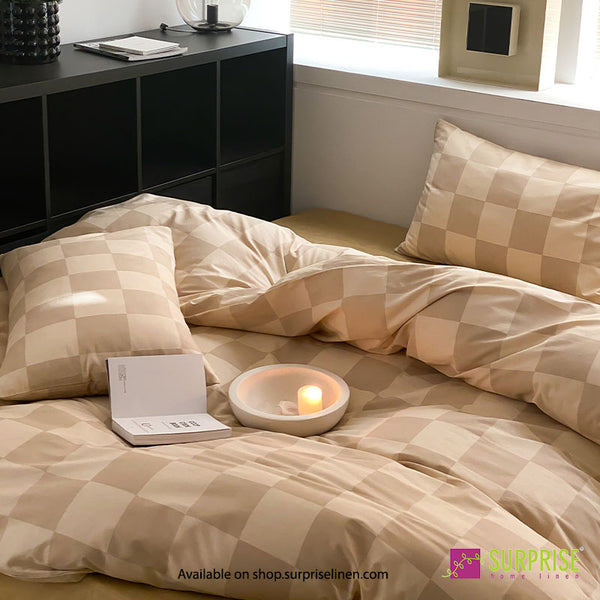 Luxury Edit by Surprise Home - Maison Collection 300TC Pure Cotton 3 Pcs Super King Size Bedsheet Set (Buff Latte)
