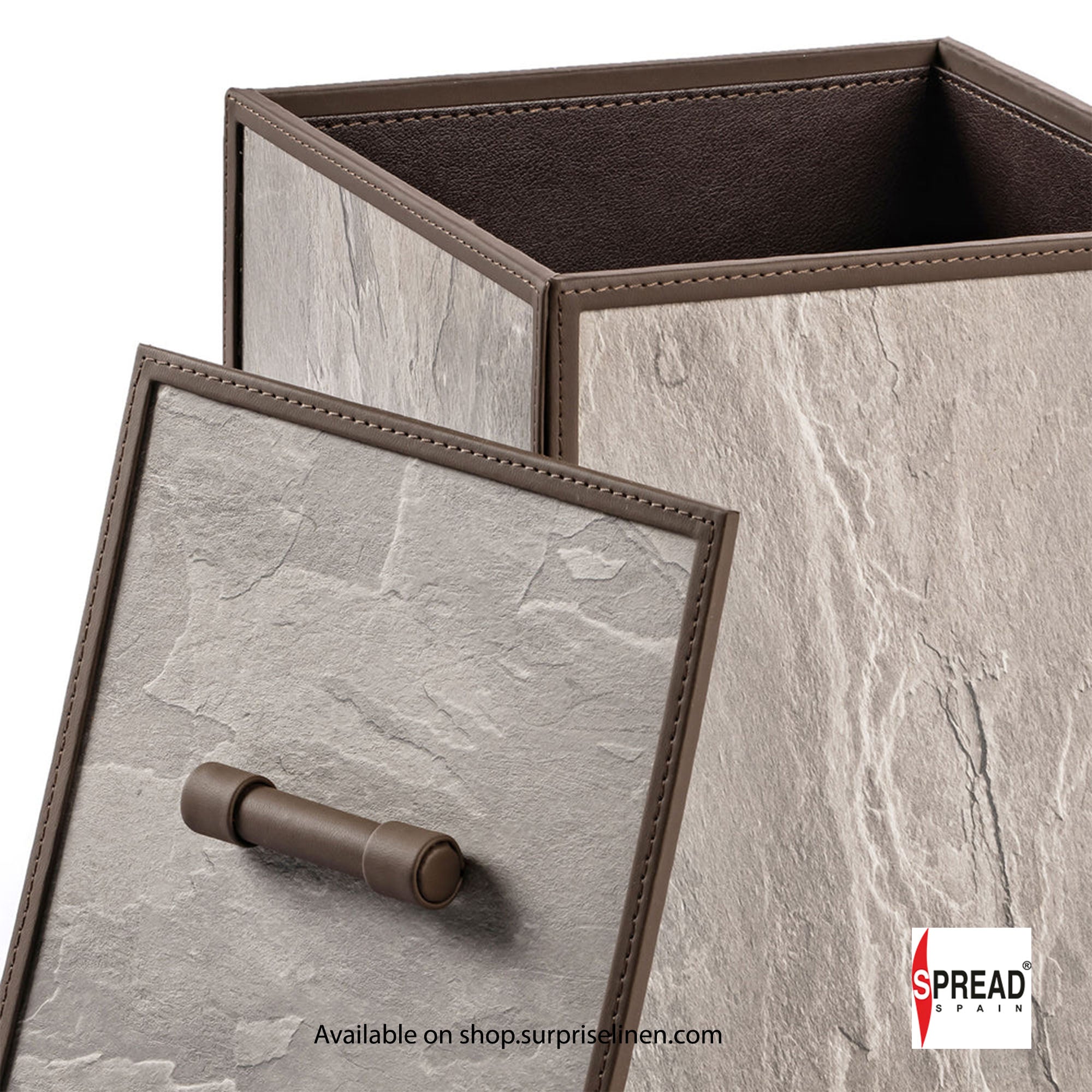 Spread Spain - Marble Satvario Collection Dustbin (Grey Emperador)