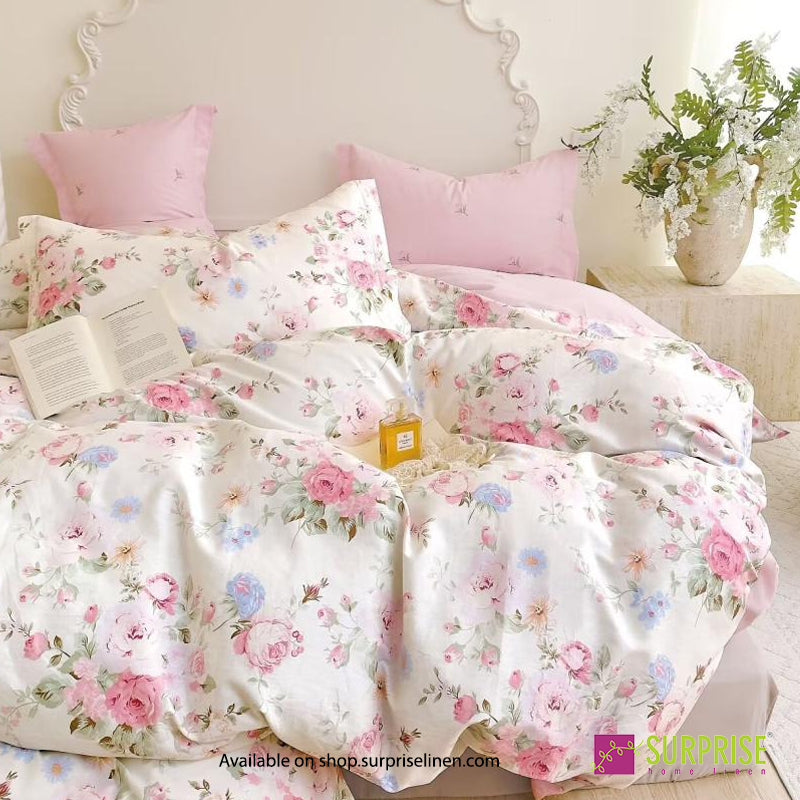 Surprise Home - Hues Pink Cottage Garden Bedsheet Set