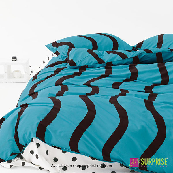 Luxury Edit by Surprise Home - Maison Collection 300TC Pure Cotton 3 Pcs Super King Size Bedsheet Set (Blue)