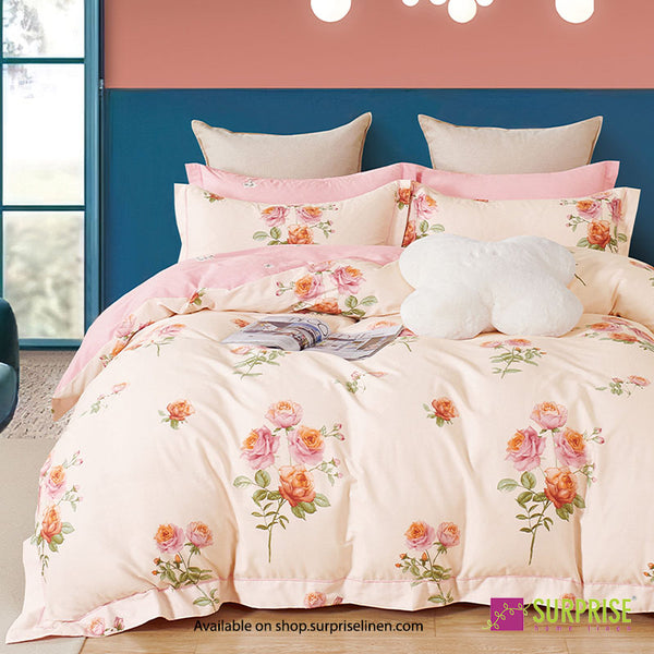 Gemine Collection by Surprise Home - Single Size 2 Pcs Bedsheet Set (Blush)