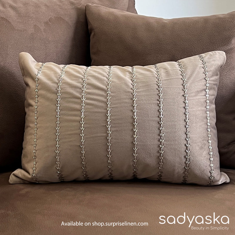 Sadyaska - Decorative Velvet Cushion Cover (Skylight Silver)