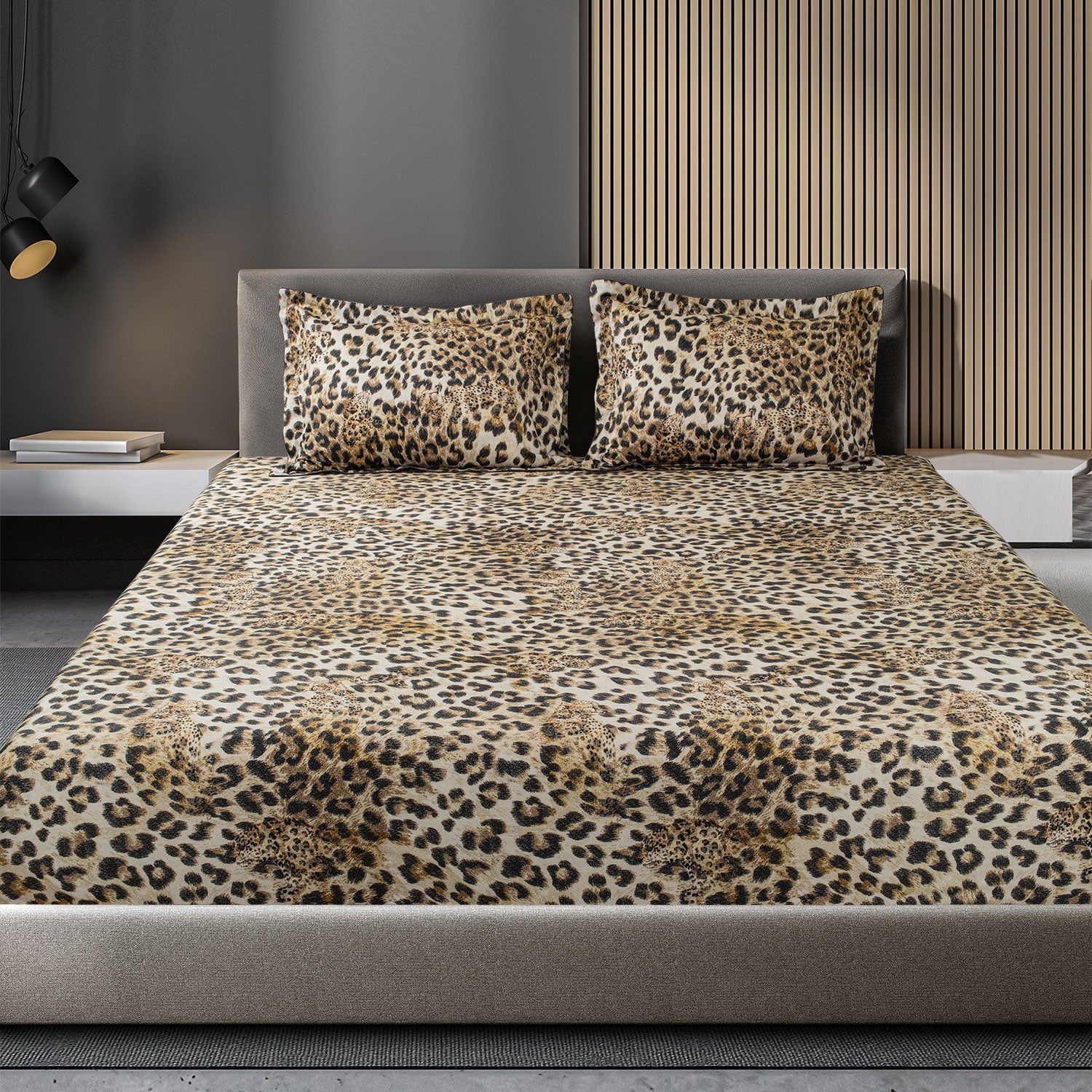 Spread Spain - Spring Summer Collection 500 Thread Count Cotton 3 Pcs Bedsheet Set (Cheetah)