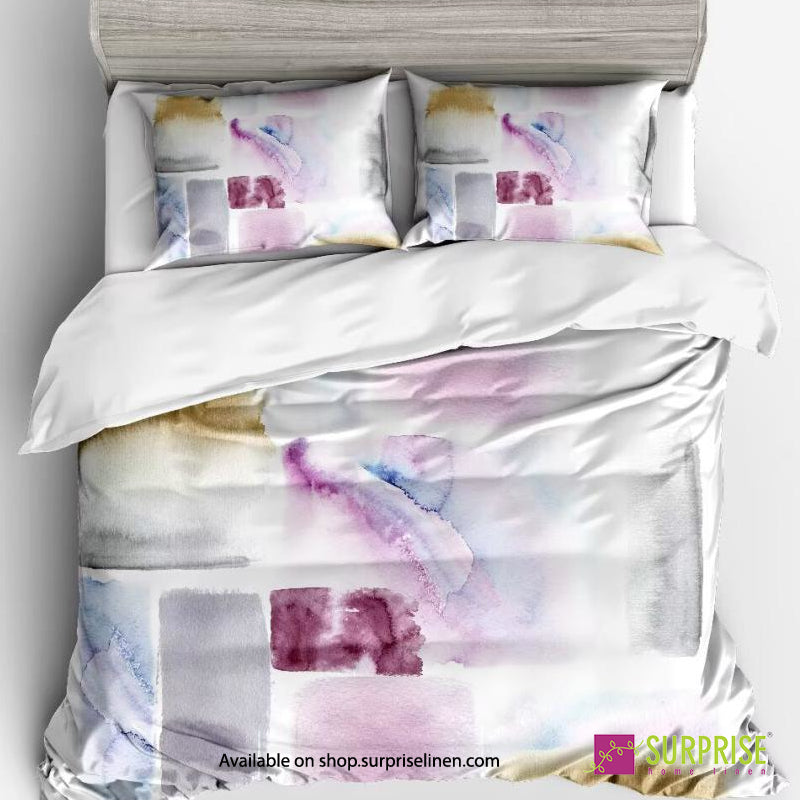 Surprise Home - Essenze Luxe Collection Pastel Canvas Digital 100% Cotton 3 Pcs Bedsheet Set (Blush Pink)