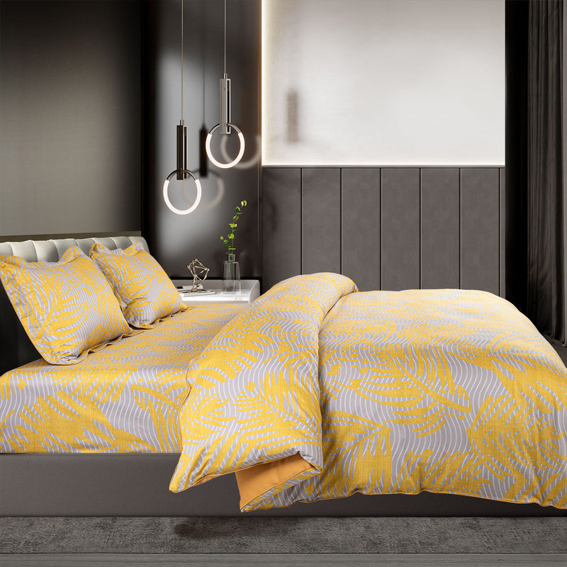 Spread Spain - Spring Summer Collection 500 TC Cotton 3 Pcs Bedsheet Set (Yellow)
