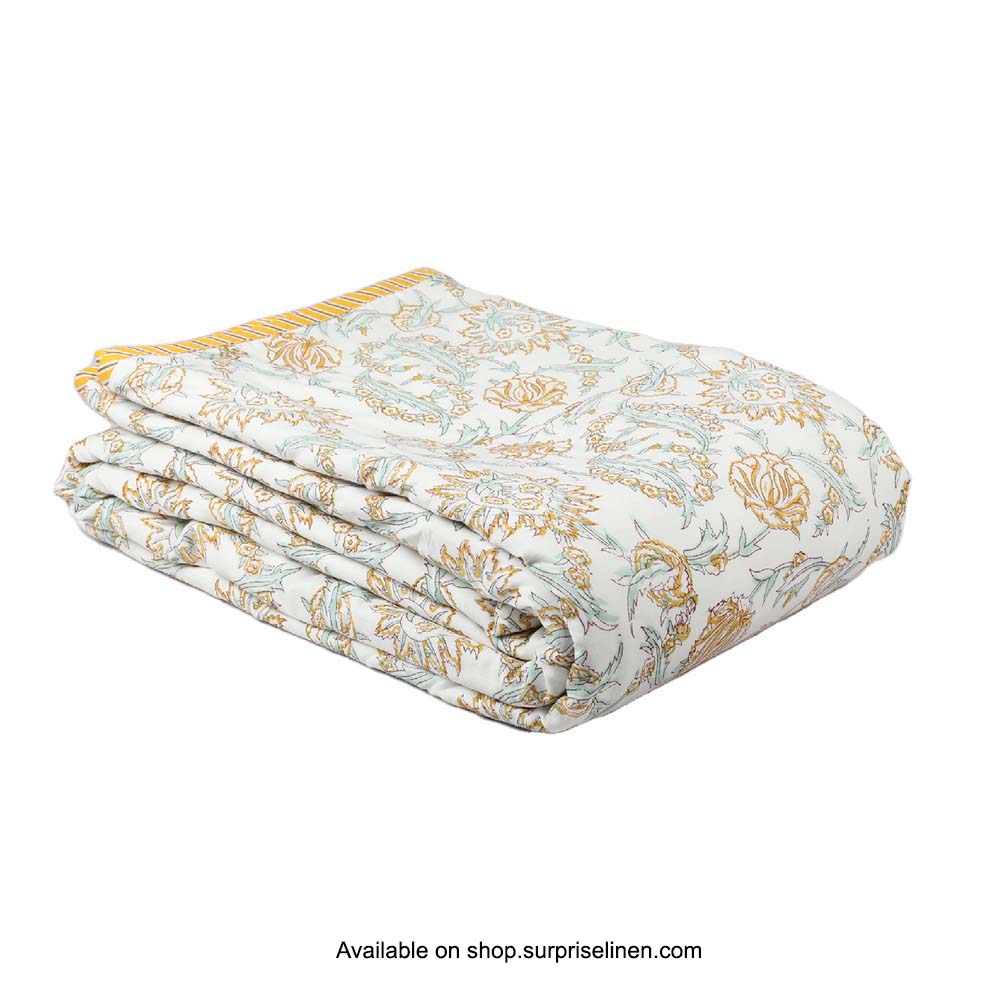 Surprise Home - Etonner Vintage Collection 100% Cotton Double Dohar (Yellow Flower)