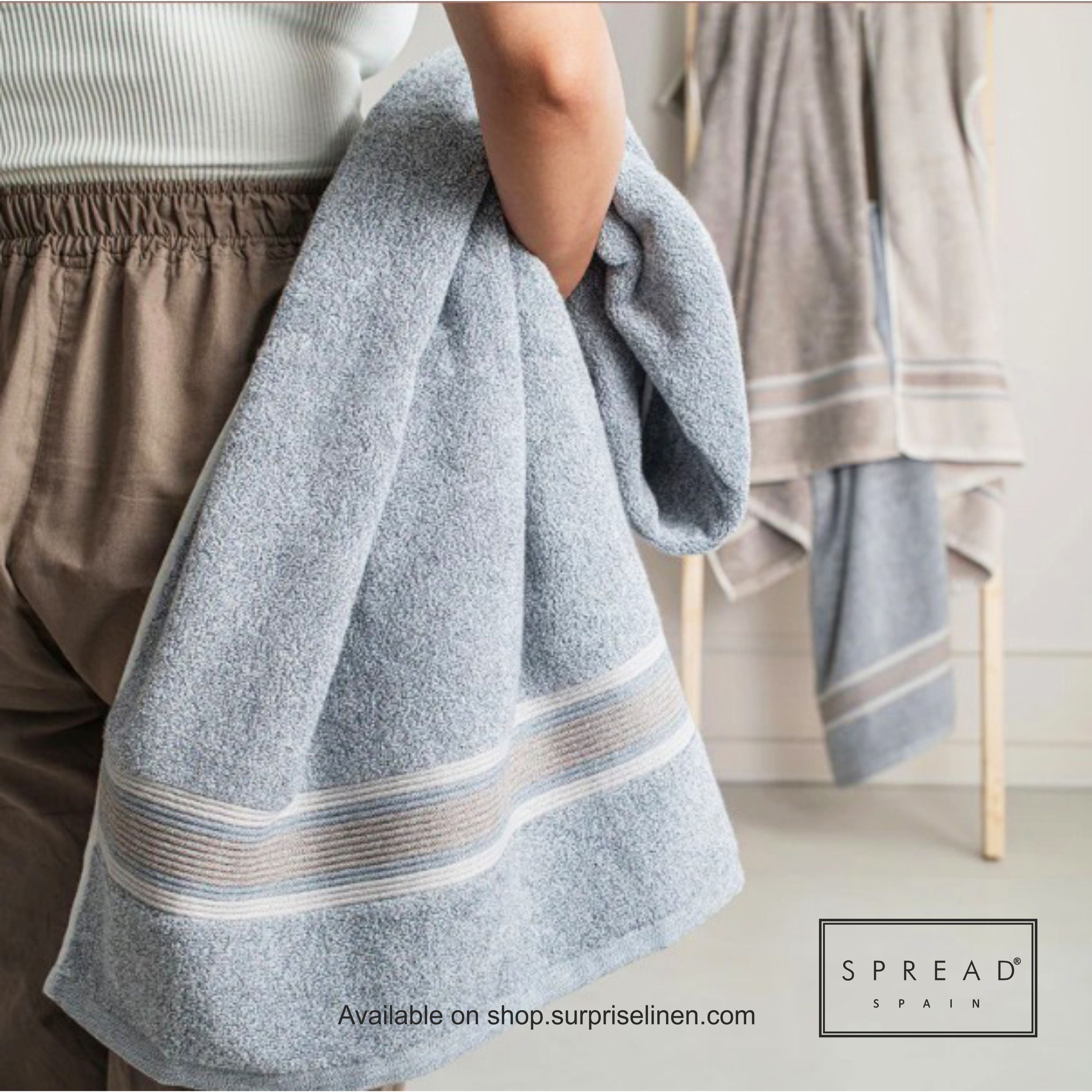 Spread Spain - Water & Soil Collection Bamboo Cotton Towel (Denim)