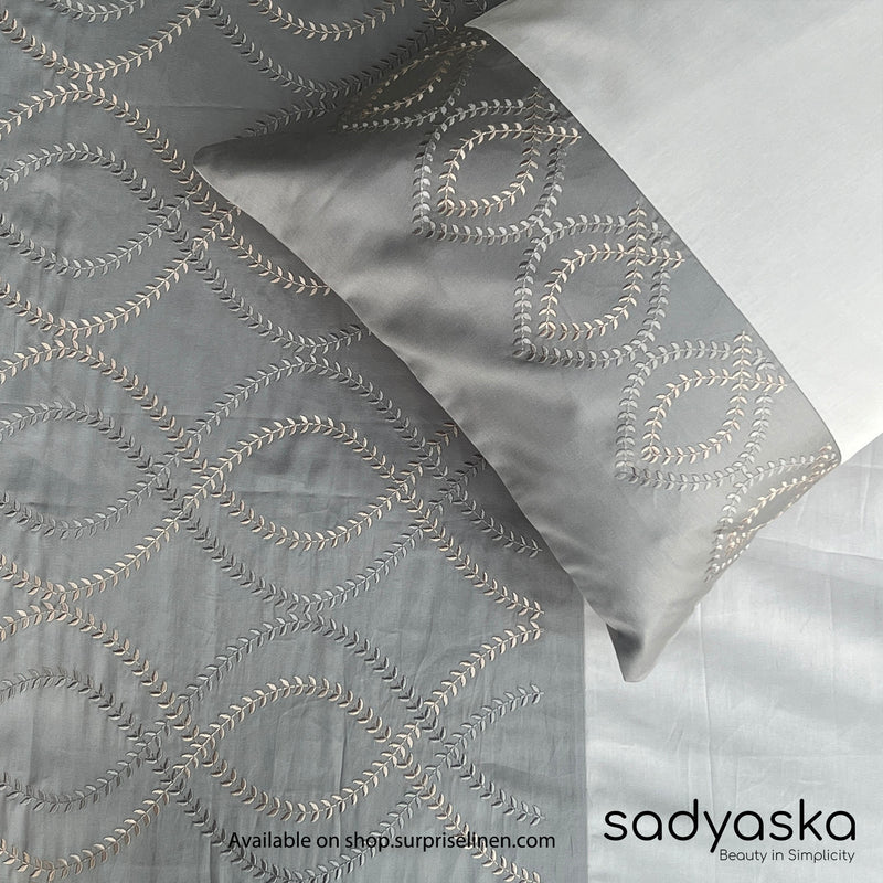 Sadyaska - Exon Collection 300 TC Cotton Satin Bedsheet Set (Slate)