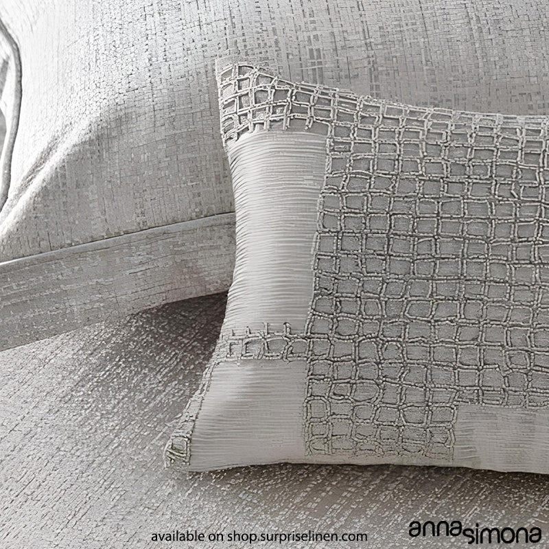 Anna Simona - Allure 7 Pcs Velvet Duvet Ensemble (Silver Grey)