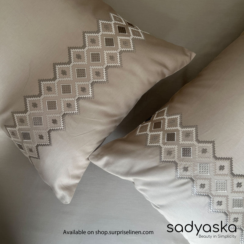 Sadyaska - Diandra Collection Cotton Rich 3 Pcs Bedsheet Set (Sand)