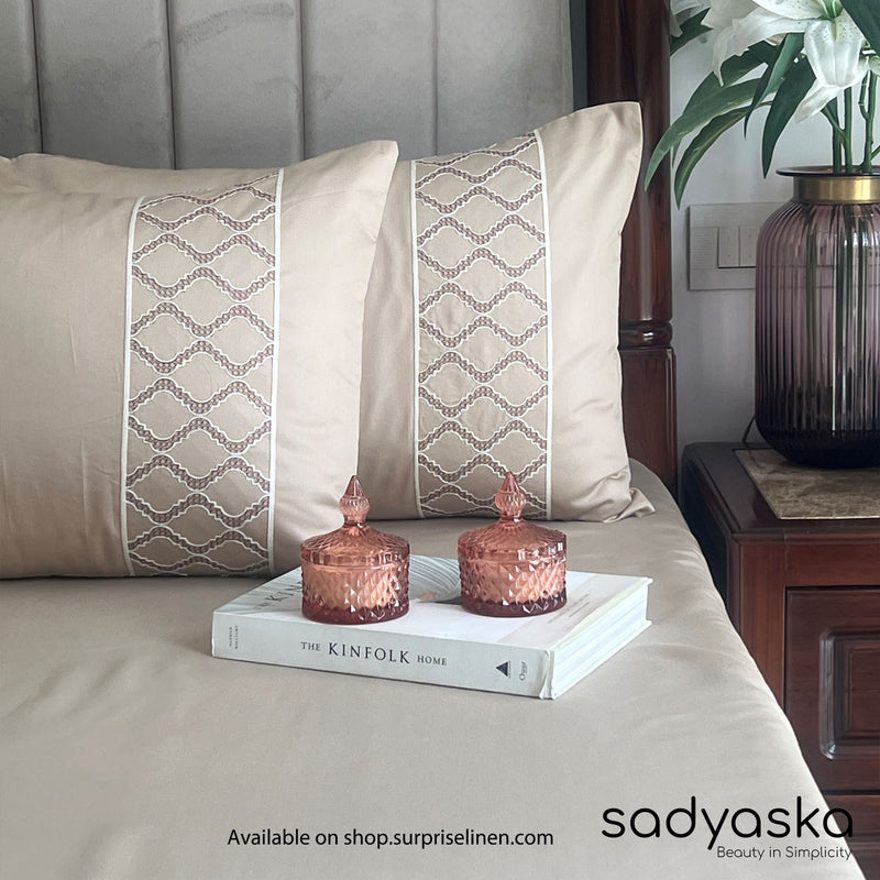 Sadyaska - Maroc Collection Cotton Rich 3 Pcs Bedsheet Set (Sand)