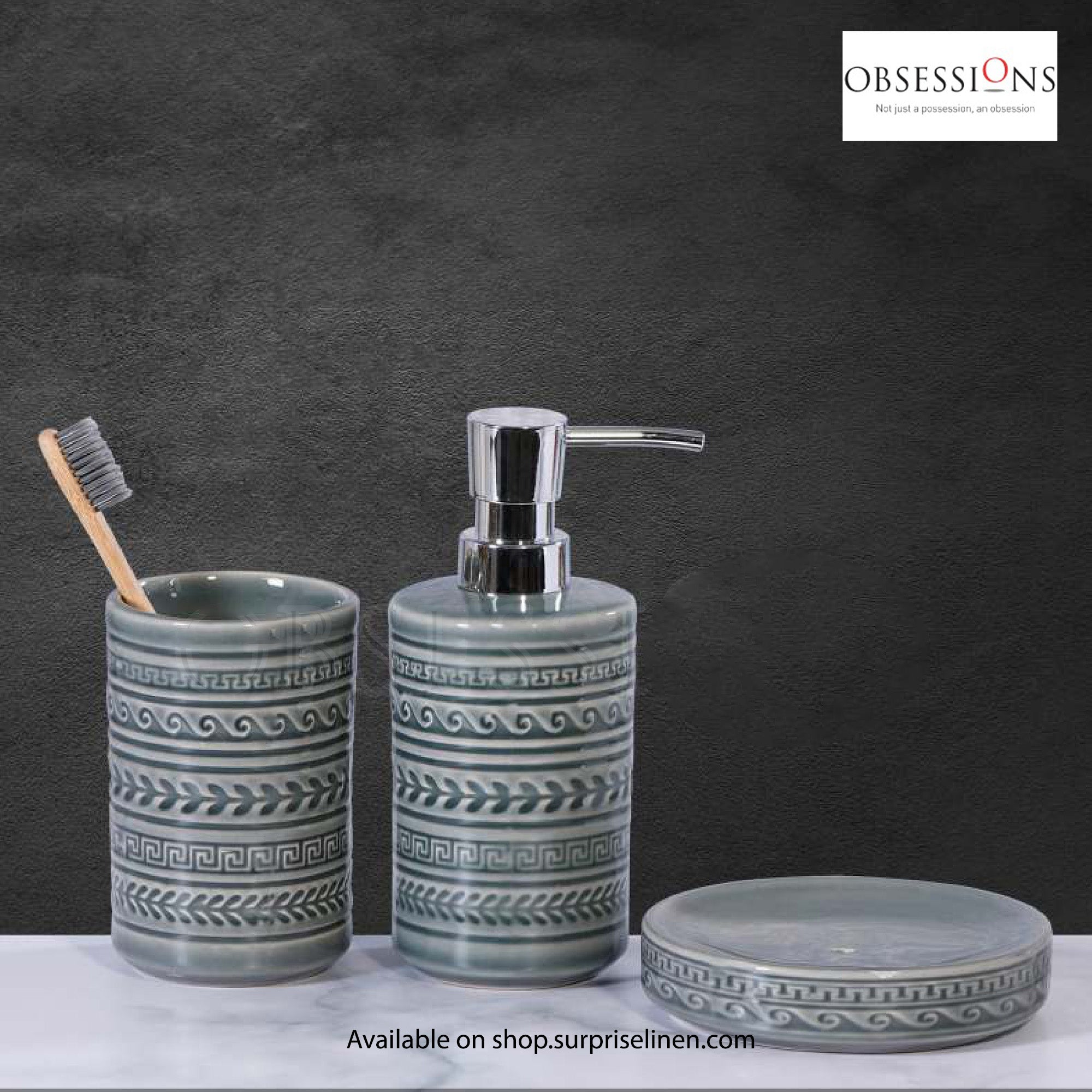 Obsessions - Earth Collection 3 Pcs Bath Set (Grey)