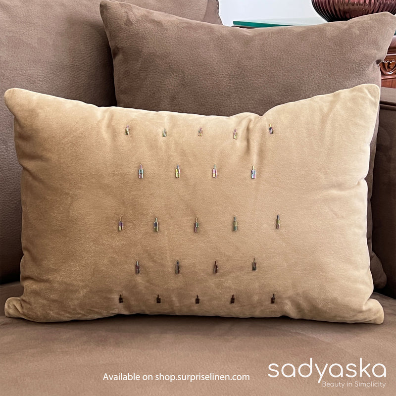 Sadyaska - Decorative Chandelier Velvet Cushion Cover (Champagne Gold)