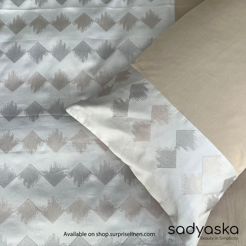 Sadyaska - Peak Collection 300 TC Cotton Satin Bedsheet Set (Pearl Grey)