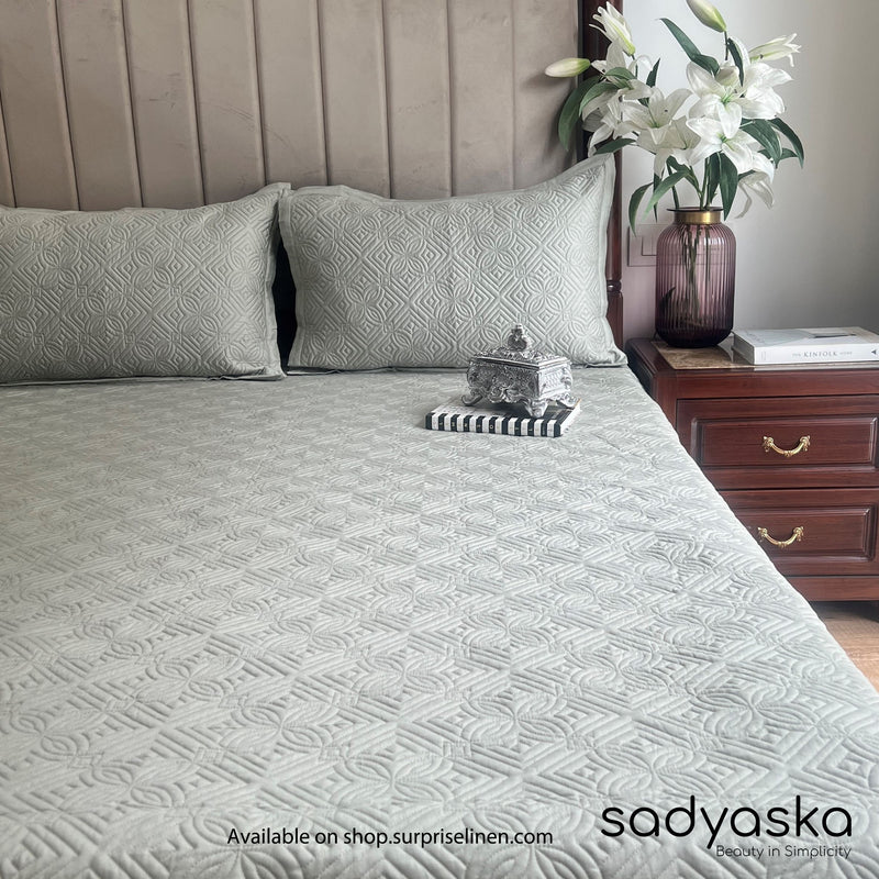 Sadyaska - Oasis Cotton Reversible Bedspread Set (9Sage Green)