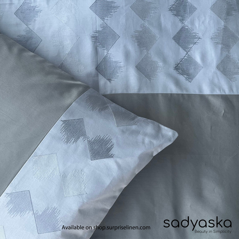 Sadyaska - Peak Collection 300 TC Cotton Satin Bedsheet Set (Smoke Blue)