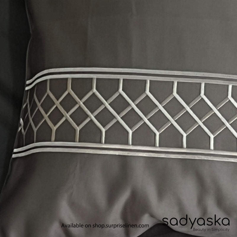 Sadyaska - Zig Zag Collection 1000 TC Cotton 3 Pcs Bedsheet Set (Titanium Grey)