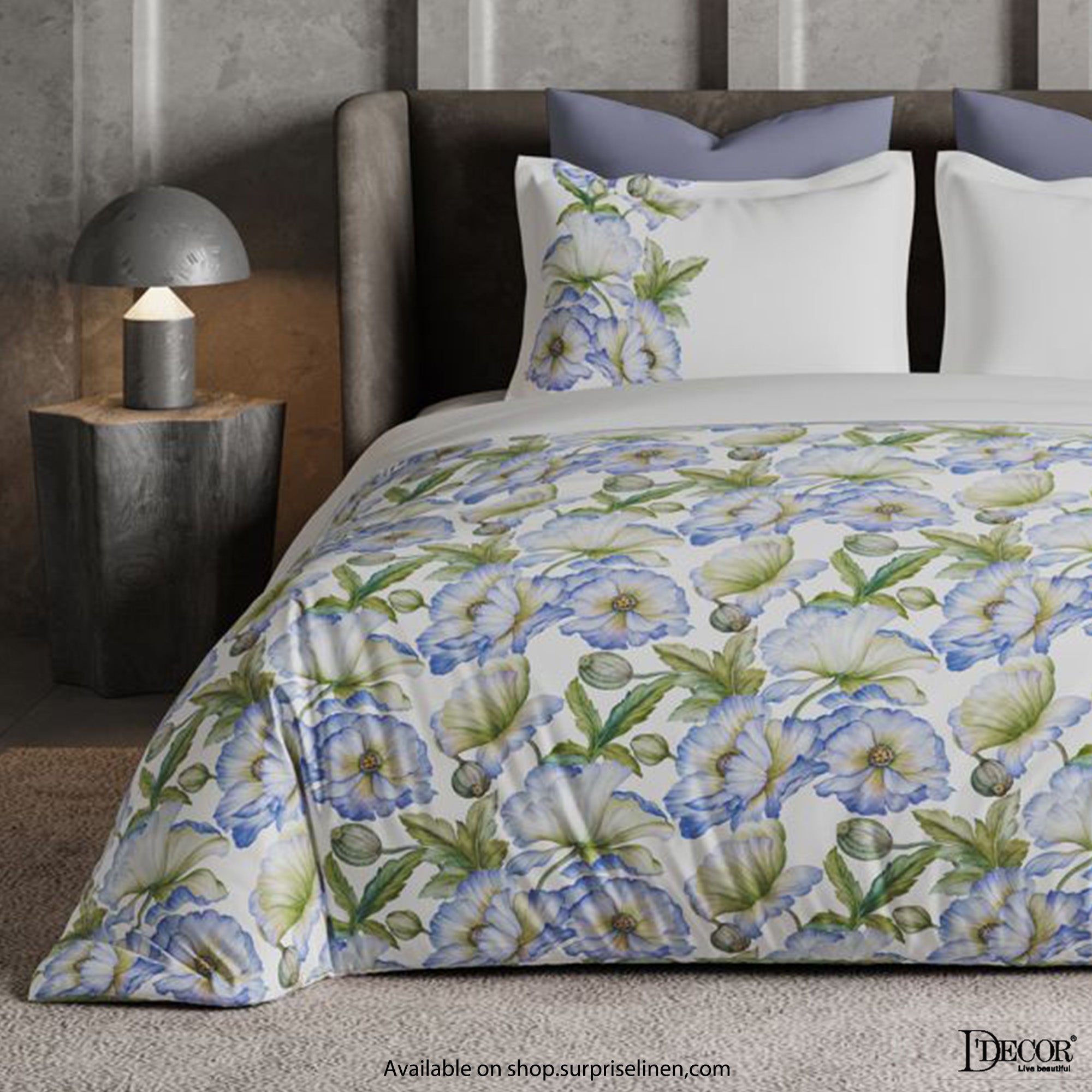 D'Decor - Radiance Collection 100% Cotton King Size Bedsheet Set (Blue & Green)