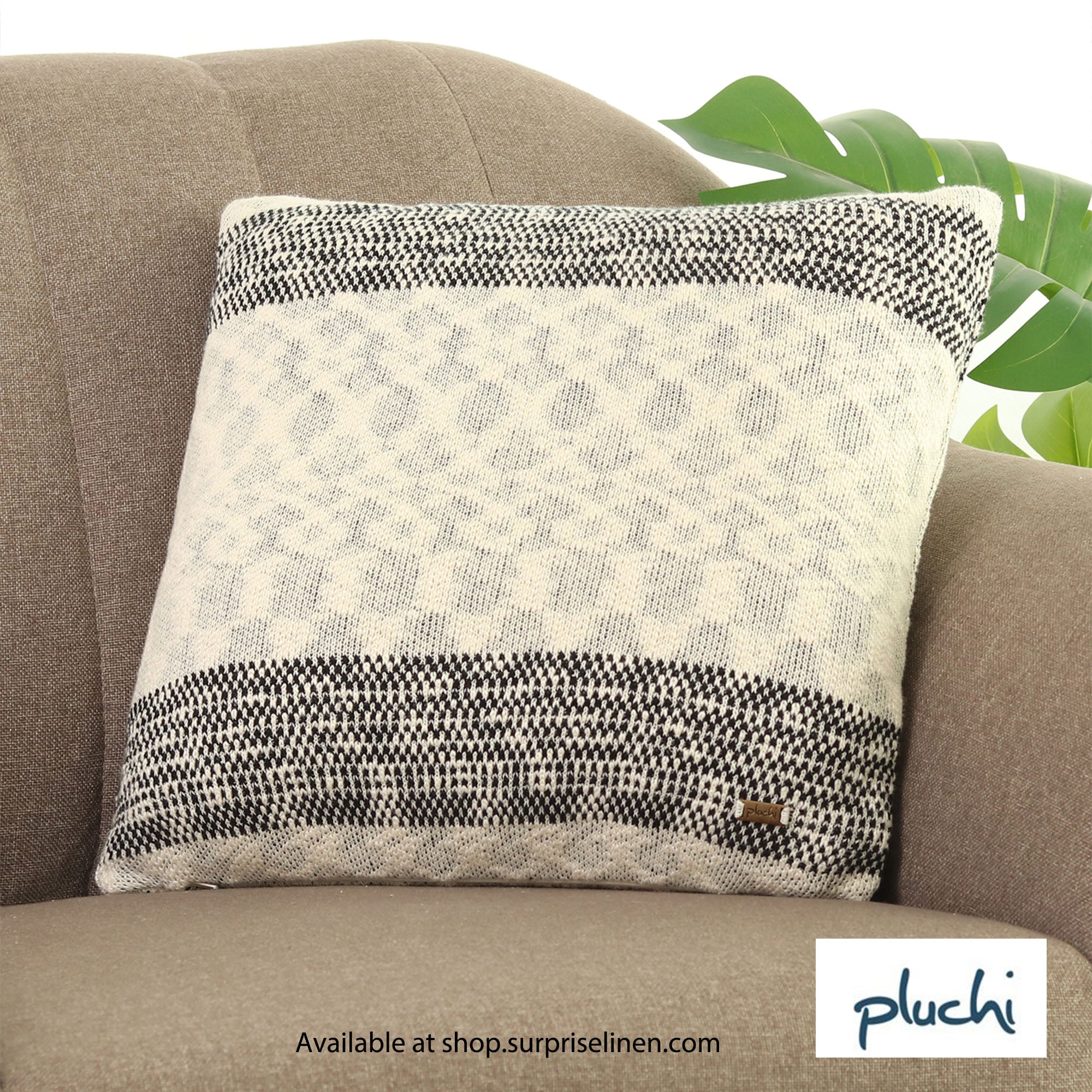 Pluchi - Sober 100% Premium Cotton Cushion Cover (Cream)