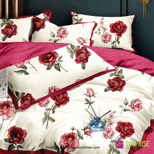 Gemine Collection by Surprise Home - Single Size 2 Pcs Bedsheet Set (Rose)