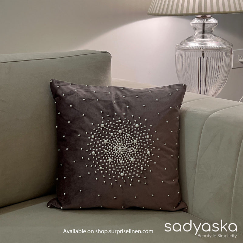 Sadyaska - Decorative Pearl Velvet Cushion Cover (Lilac)