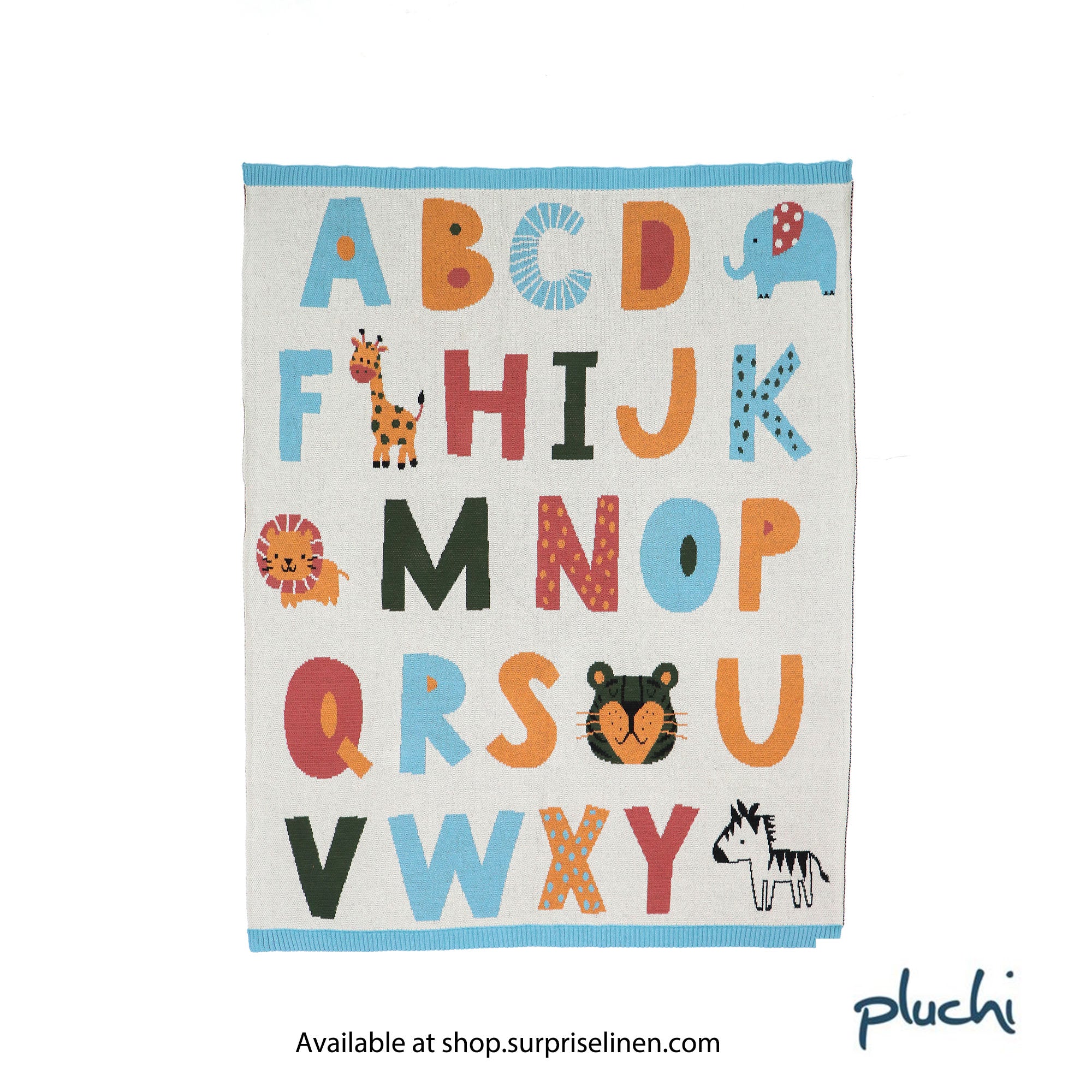 Pluchi - Alphabets Fun 100% Premium Cotton Baby / Infant / New Born  Blanket