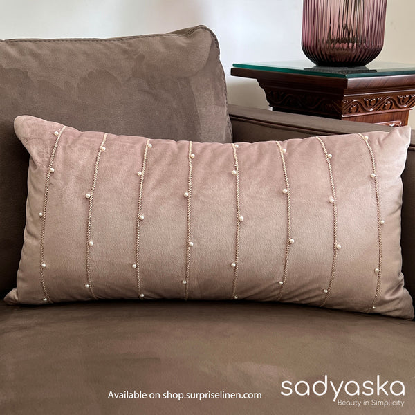 Sadyaska - Decorative Twinkle Velvet Cushion Cover (Onion Pink)