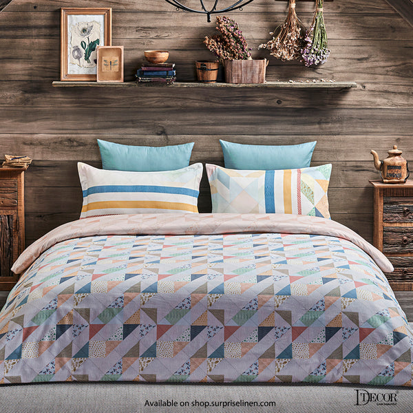 D'Decor- Countryside Collection Milky Blue Bed in a Bag Set