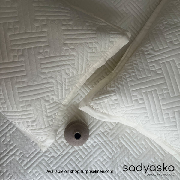 Sadyaska - Triumph Cotton Reversible Bedspread Set (Ivory)