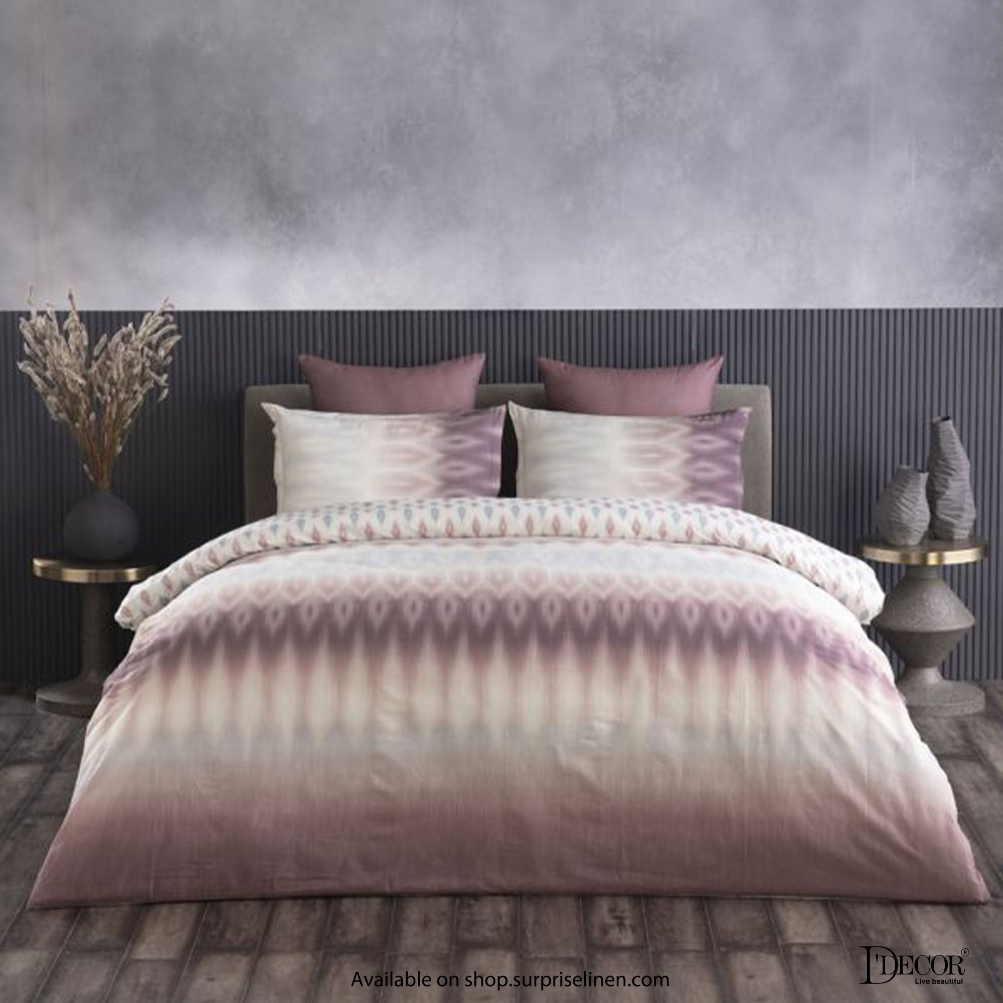 D'Decor - Primary Collection 100% Cotton 4 Pc Bed in a Bag Set (Misty Rose)