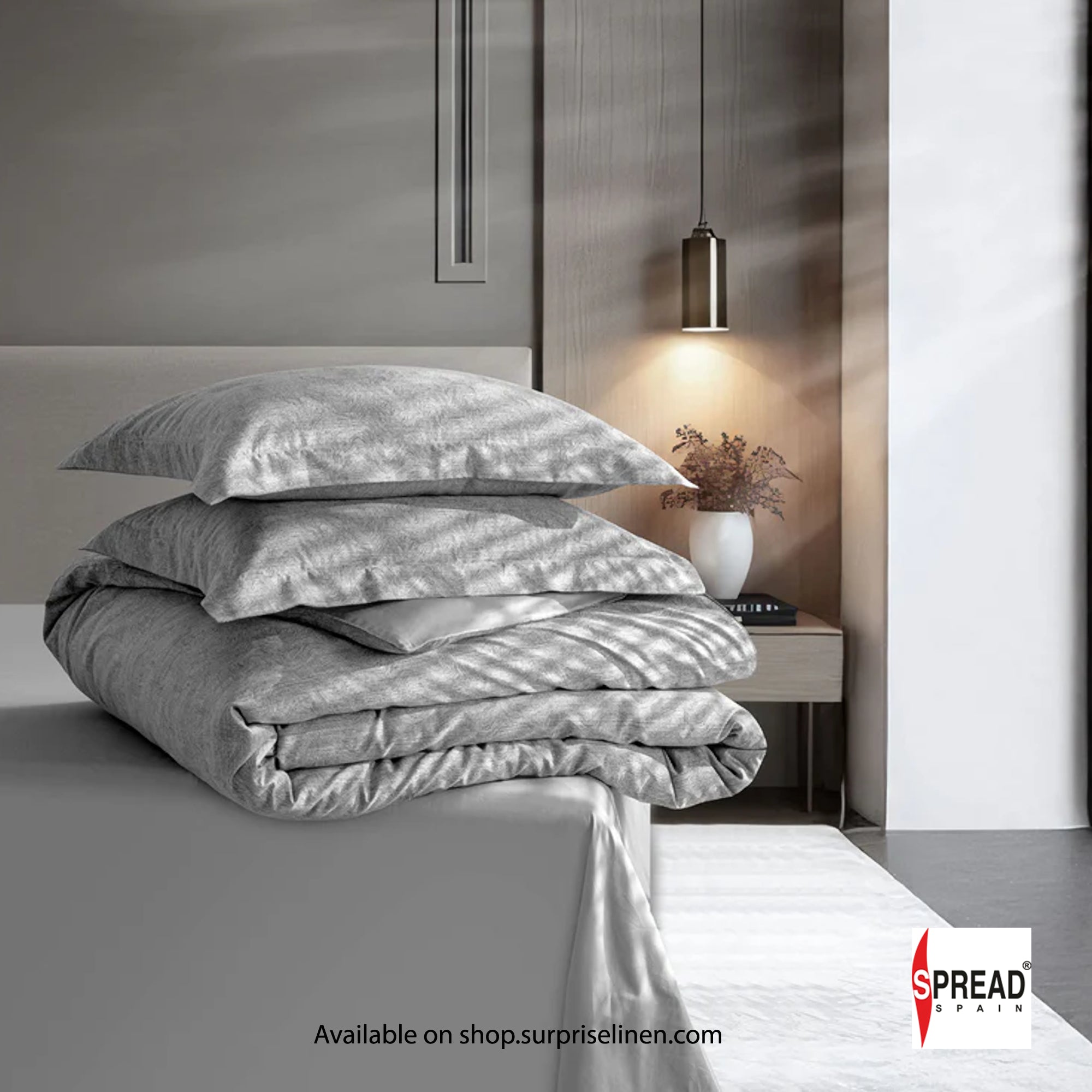 Spread Spain - 700 TC Italian Couture Luxury Bedsheet Set (Ash Grey)