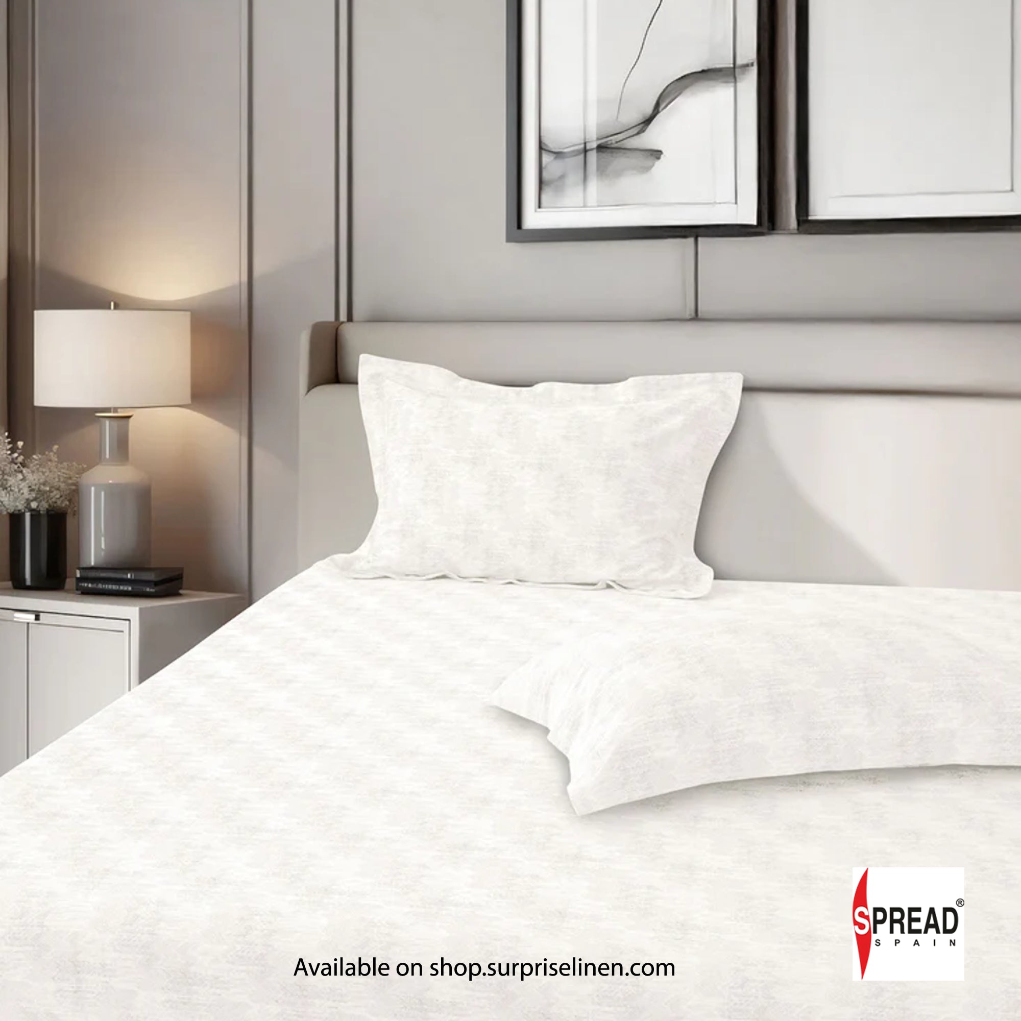 Spread Spain - 700 TC Italian Couture Luxury Bedsheet Set (Light Beige)