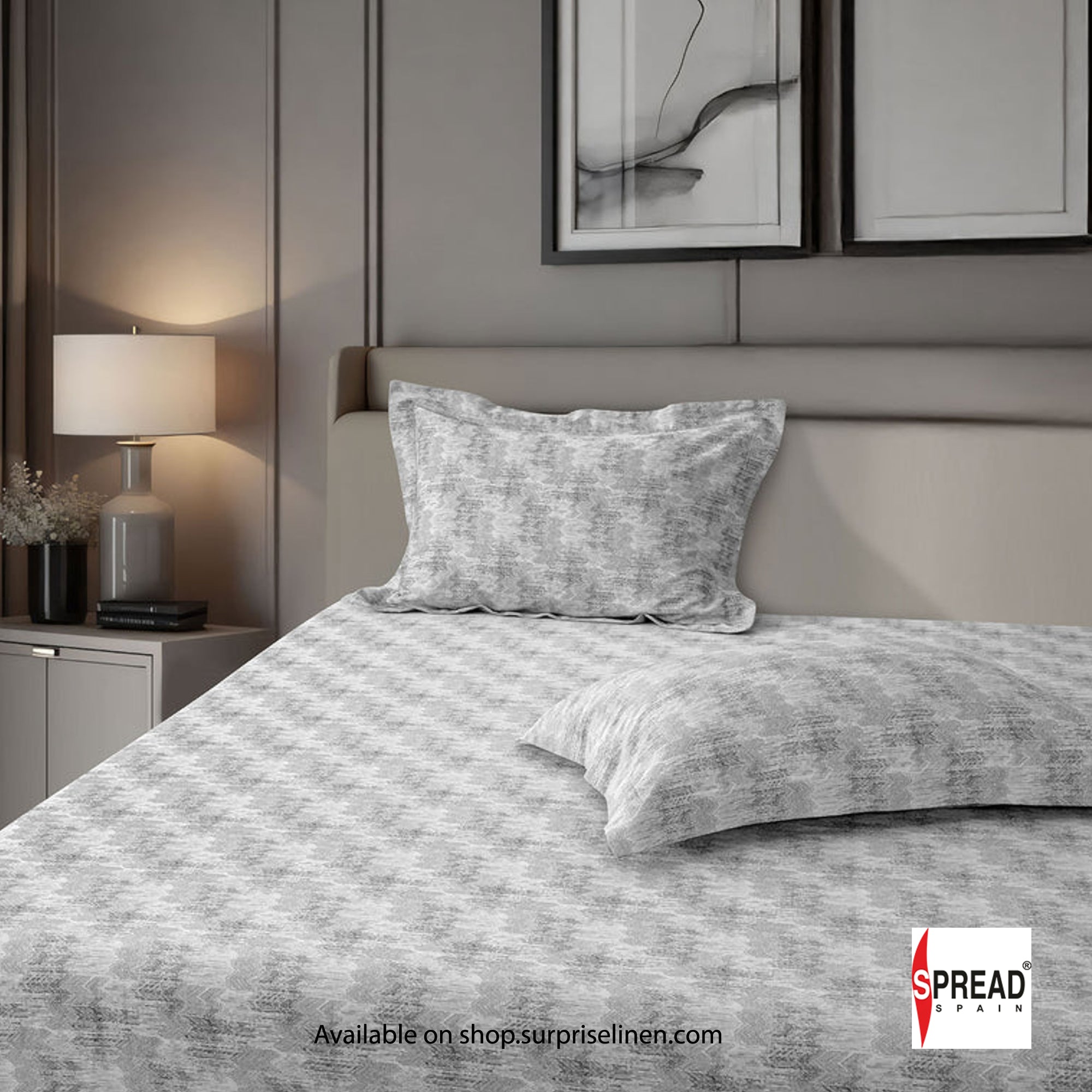 Spread Spain - 700 TC Italian Couture Luxury Bedsheet Set (Dark Grey)