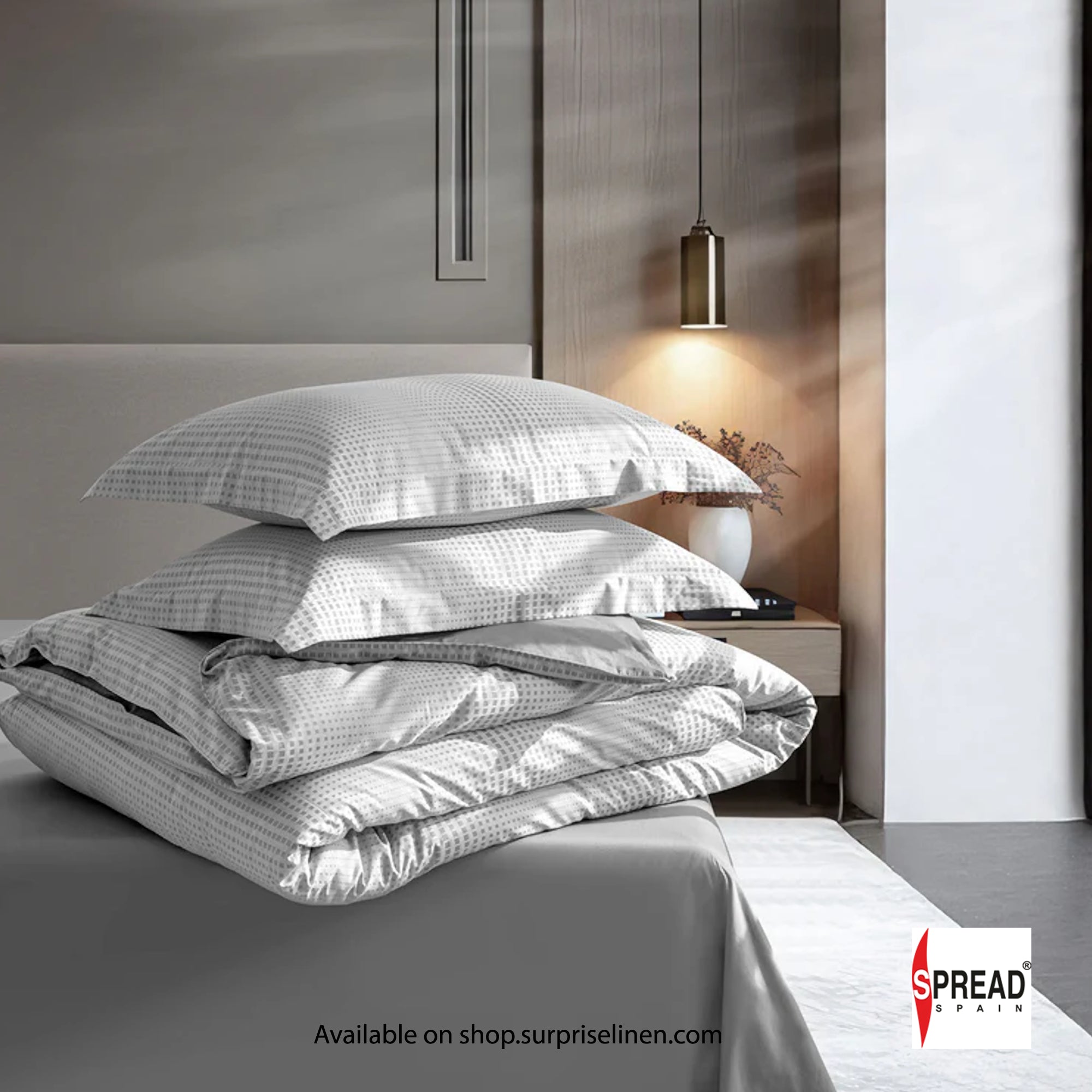 Spread Spain - 700 TC Italian Couture Luxury Bedsheet Set (Brick Grey)