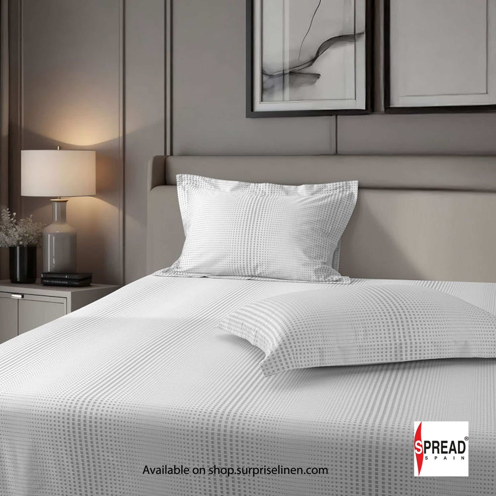 Spread Spain - 700 TC Italian Couture Luxury Bedsheet Set (Brick Grey)